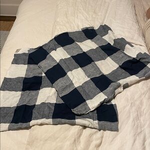 West Elm 100% Linen Buffalo Stripe Euro Sham Set